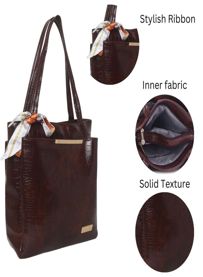 Dcozi Stylish and Fashionable PU Leather Handbag For Women & Girls (Dark Brown) - Image 5